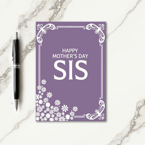 White Botanical Mothers Day Card