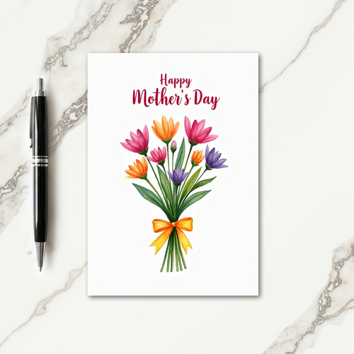 White Bouquet Floral Card