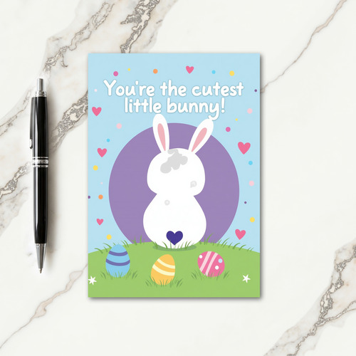 White Bunny Celebration Card