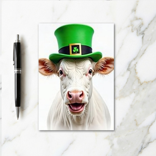 White Calf Festive Top Hat Card