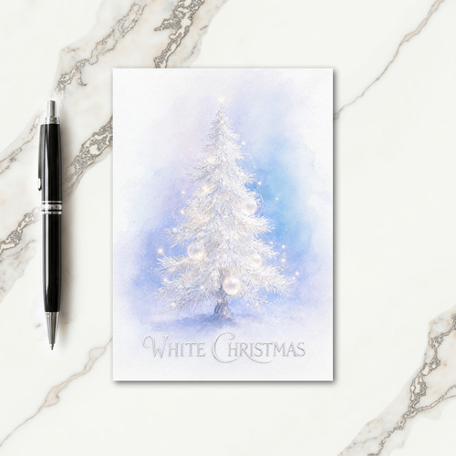 White Christmas Tree Card