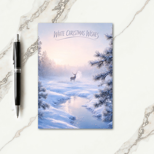White Christmas Wishes Card