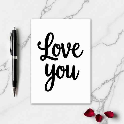 White Classic Love You Card