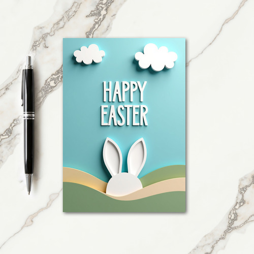 White Cloud Easter Scene Card