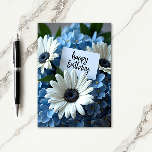 White Daisy Birthday Card