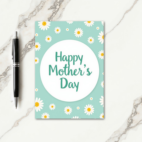White Daisy Mothers Day Card