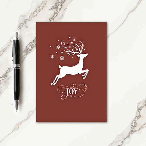 White Deer Christmas Card