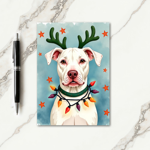 White Dog Christmas Card