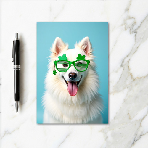 White Dog Fun Photo Card