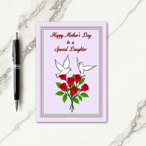 White Dove Floral Mothers Card