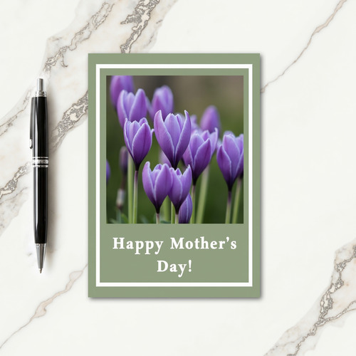 White Edged Petals Mothers Day Card