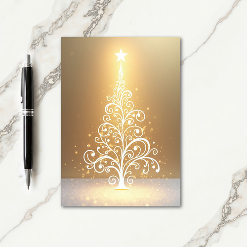 White Filigree Christmas Card thumbnail