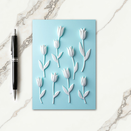 White Floral Art Card