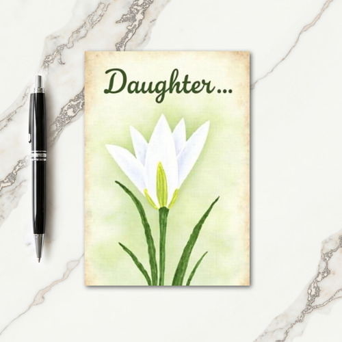 White Floral Daughters Day Card