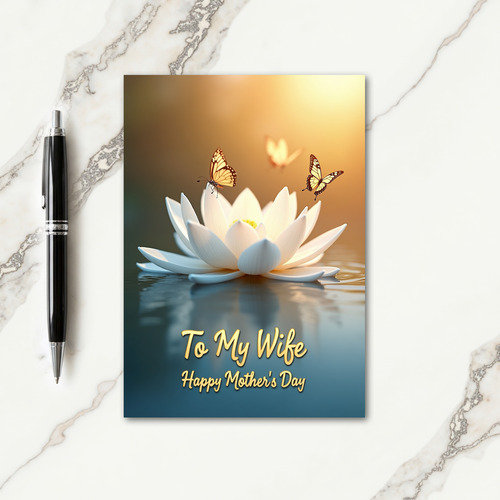 White Floral Happy Mothers Day Card