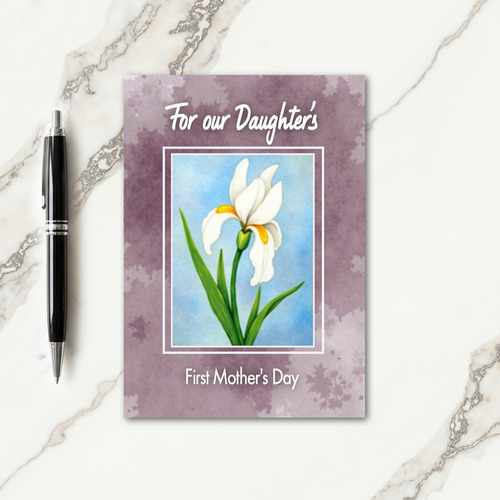 White Floral Mothers Day Art Card