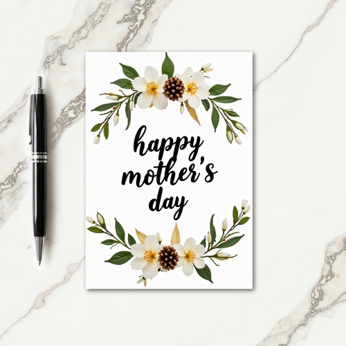 White Floral Mothers Day Card