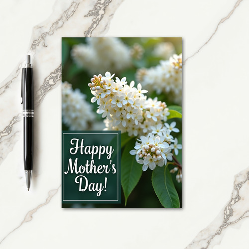 White Flower Mothers Day Card