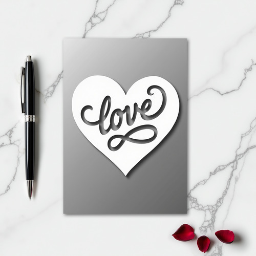 White Heart Love Cutout Card