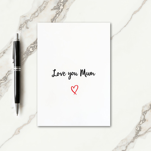 White Heart Mum Love Card