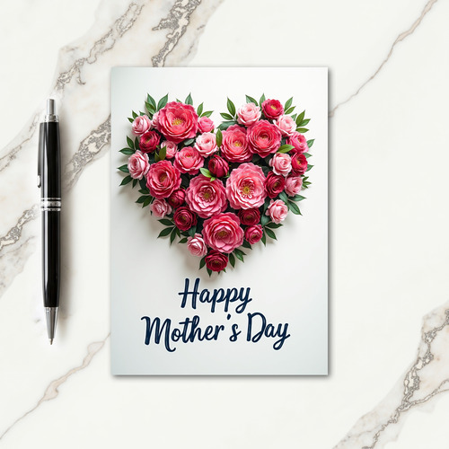 White Heart Roses Greeting Card