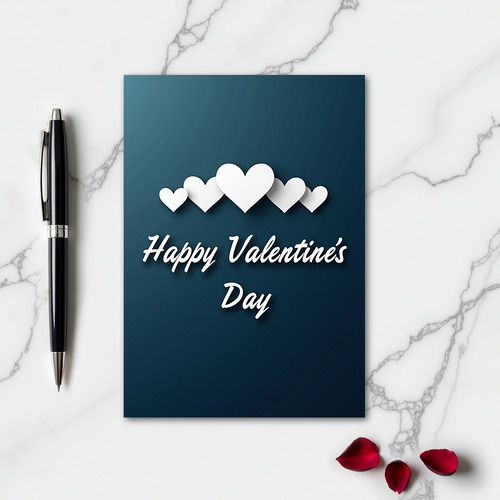 White Hearts Valentines Day Card