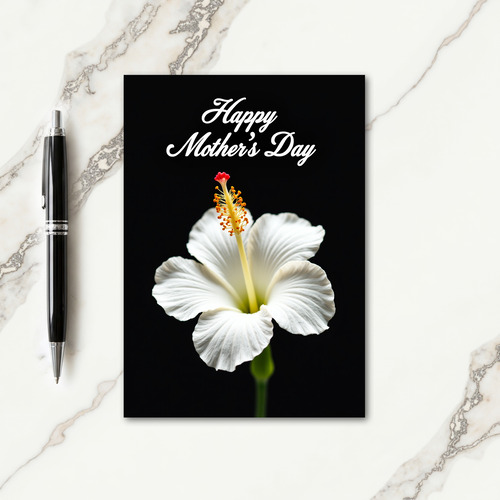 White Hibiscus Mothers Day Card