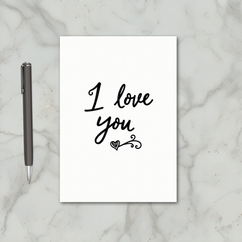 White I Love You Card
