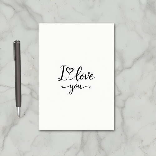 White I Love You Valentines Card