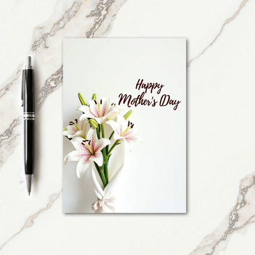 White Lilies Mothers Day Card