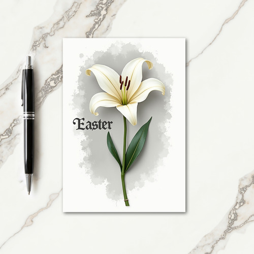 White Lily Elegant Bloom Card