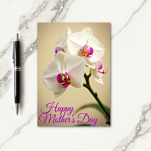 White Orchid Mothers Day Card