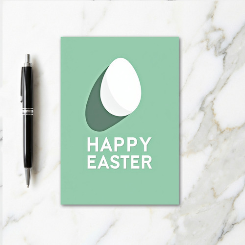 White Oval Spring Season Card