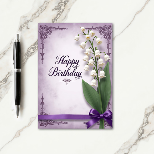 White Petal Birthday Card