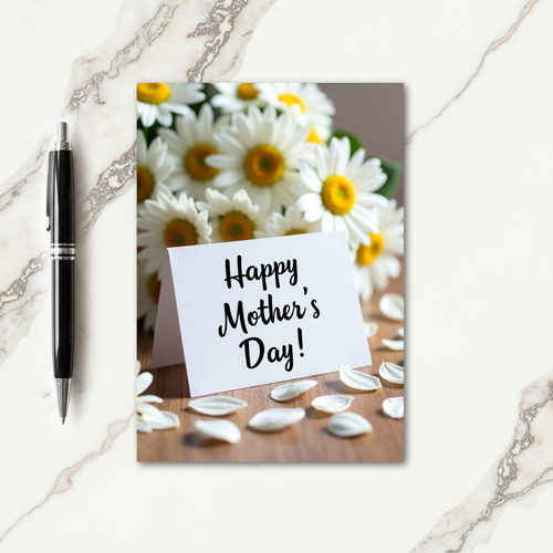 White Petals Mothers Day Card
