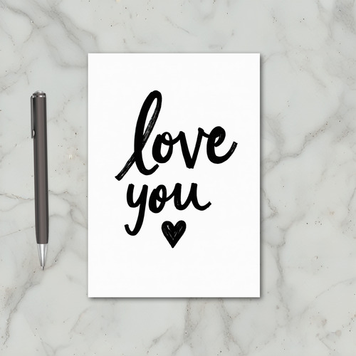 White Romantic Love You Card