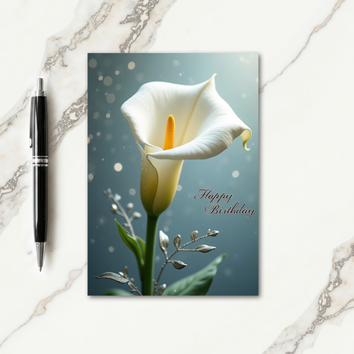 White Trumpet Birthday Card