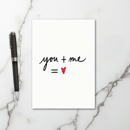 White You And Me Love Card