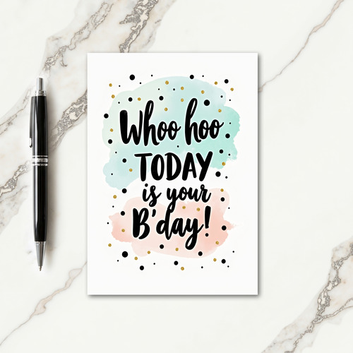 Whoo Hoo Watercolor Birthday Card