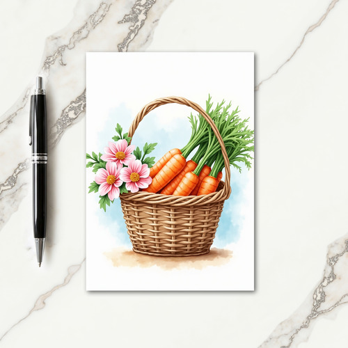 Wicker Basket Harvest Scene Card