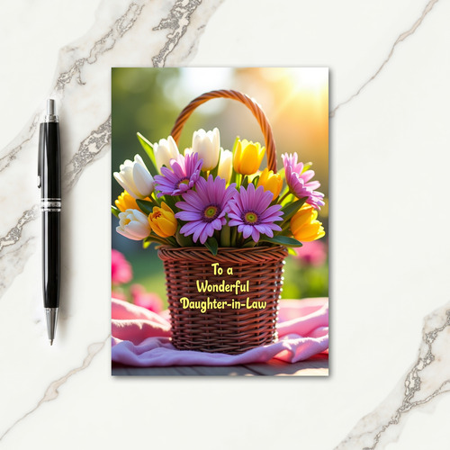 Wicker Basket Mothers Day Card