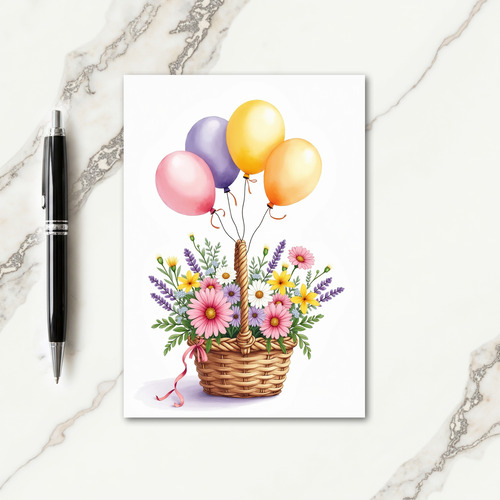 Wicker Bloom Birthday Card