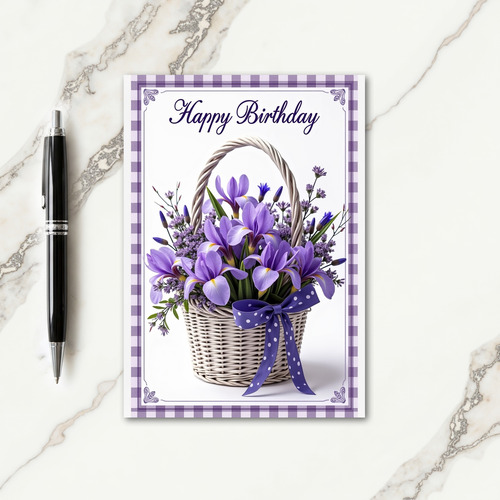Wicker Floral Birthday Card