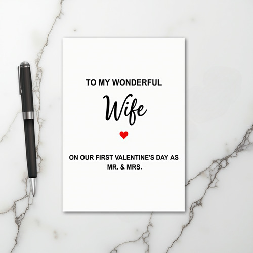 Wife First Valentine Mr Mrs Card