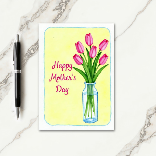 Wife Pink Flowers Bouquet Card