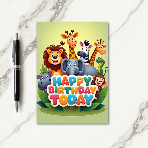 Wild Animal Birthday Card