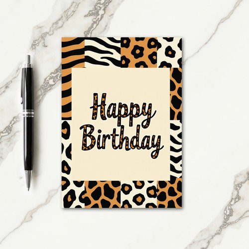 Wild Birthday Feline Print Card
