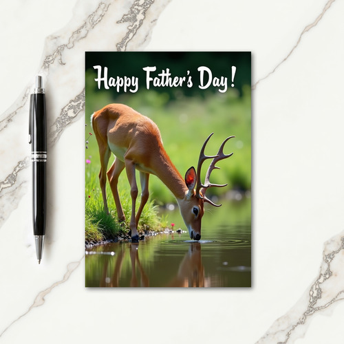 Wild Deer Fathers Day Greet Card