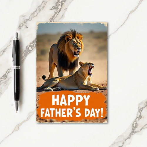 Wild Fathers Day Felines Art Card
