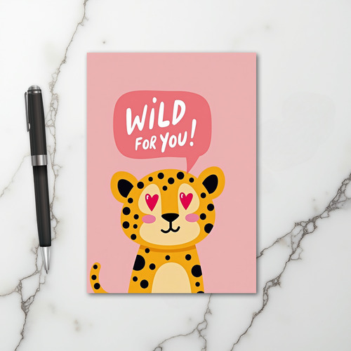 Wild For You Cute Leopard Card
